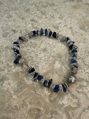 Blue sodalite and clear quartz bracelet
